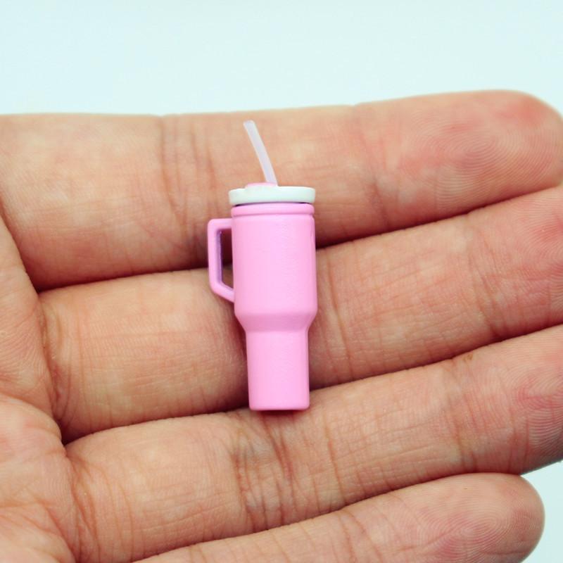 1 шт. Миниатюрная кукольная мебель, миниатюрная бутылка для воды, миниатюрная термокружка, миниатюрная чашка для DIY, украшения для игровой сцены розовый